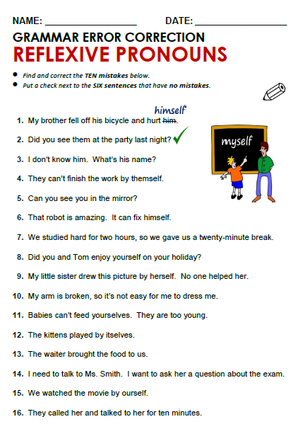 grammar-worksheet-reflexive-pronouns-answers-laludemare