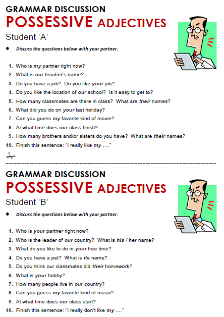 Sentence Possessive Adjectives