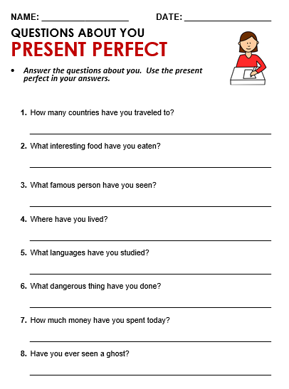 Present Perfect Practice Sheet