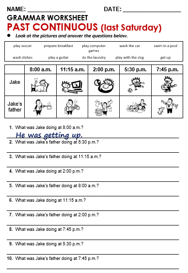 Past Continuous Tense Exercises With Answers Pdf Online Degrees
